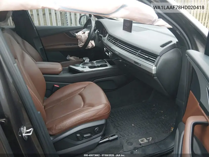 2017 Audi Q7 3.0T Premium VIN: WA1LAAF78HD020418 Lot: 45573662