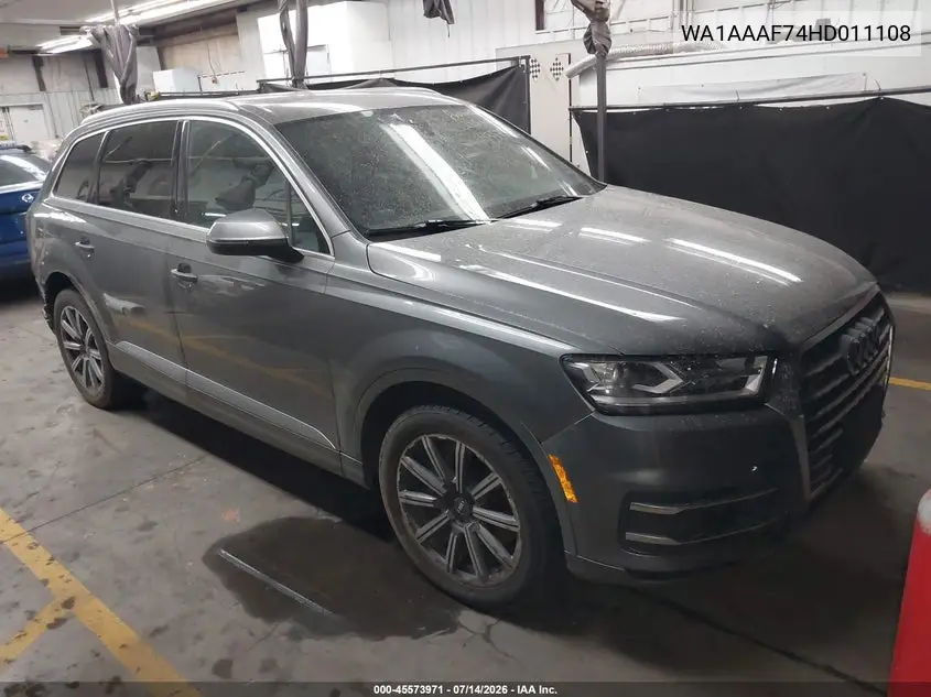 2017 Audi Q7 3.0T Premium VIN: WA1AAAF74HD011108 Lot: 45573971