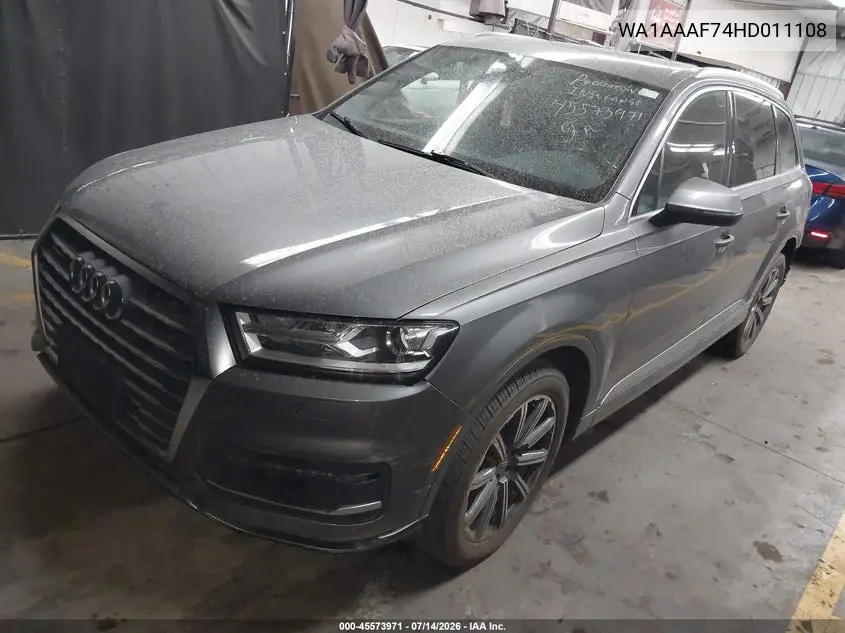 2017 Audi Q7 3.0T Premium VIN: WA1AAAF74HD011108 Lot: 45573971