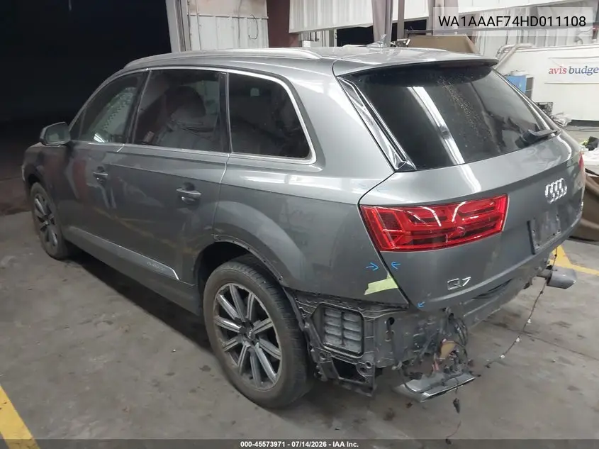 2017 Audi Q7 3.0T Premium VIN: WA1AAAF74HD011108 Lot: 45573971