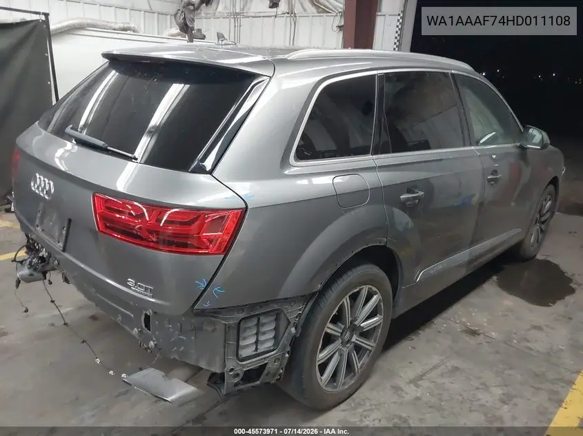 2017 Audi Q7 3.0T Premium VIN: WA1AAAF74HD011108 Lot: 45573971
