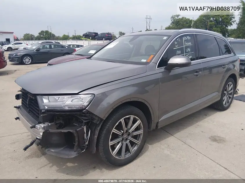 2017 Audi Q7 3.0T Premium VIN: WA1VAAF79HD038709 Lot: 45579879