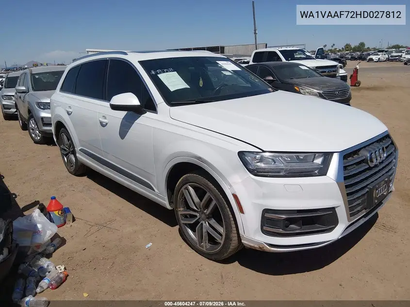 2017 Audi Q7 3.0T Premium VIN: WA1VAAF72HD027812 Lot: 45604247