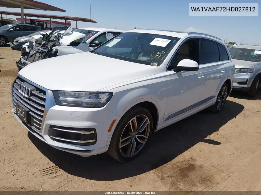 2017 Audi Q7 3.0T Premium VIN: WA1VAAF72HD027812 Lot: 45604247