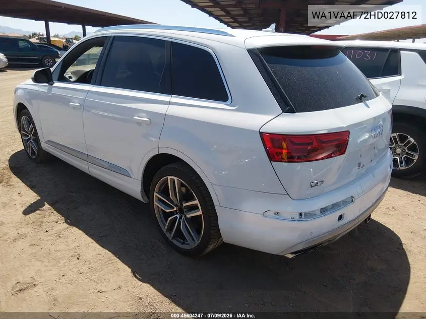 2017 Audi Q7 3.0T Premium VIN: WA1VAAF72HD027812 Lot: 45604247