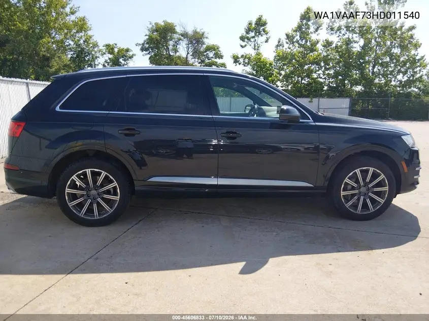 2017 Audi Q7 3.0T Premium VIN: WA1VAAF73HD011540 Lot: 45606833