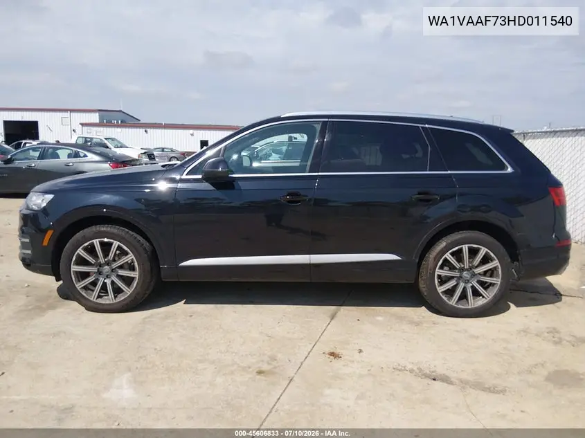 2017 Audi Q7 3.0T Premium VIN: WA1VAAF73HD011540 Lot: 45606833