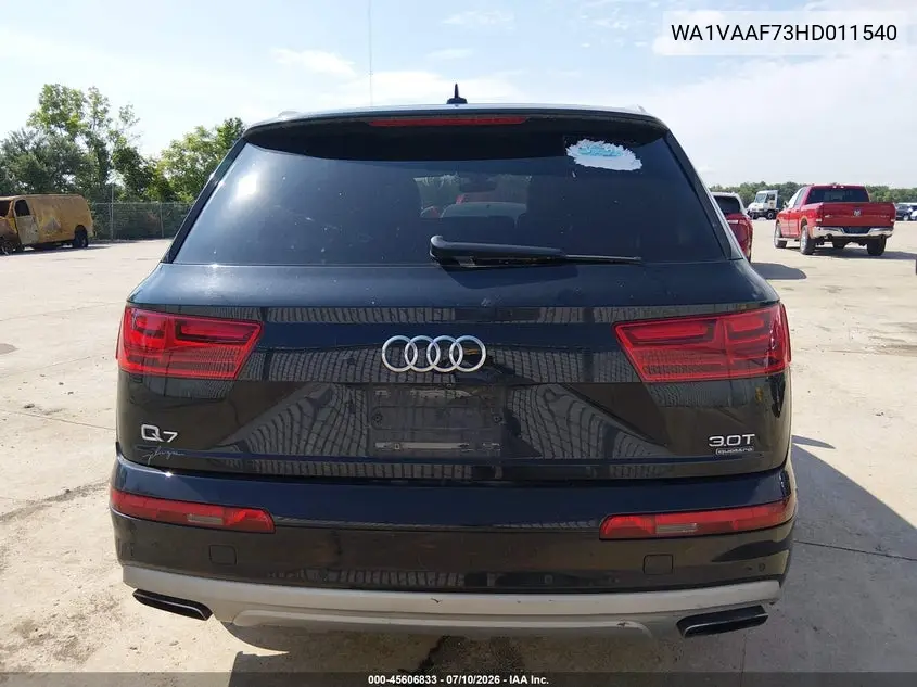 2017 Audi Q7 3.0T Premium VIN: WA1VAAF73HD011540 Lot: 45606833