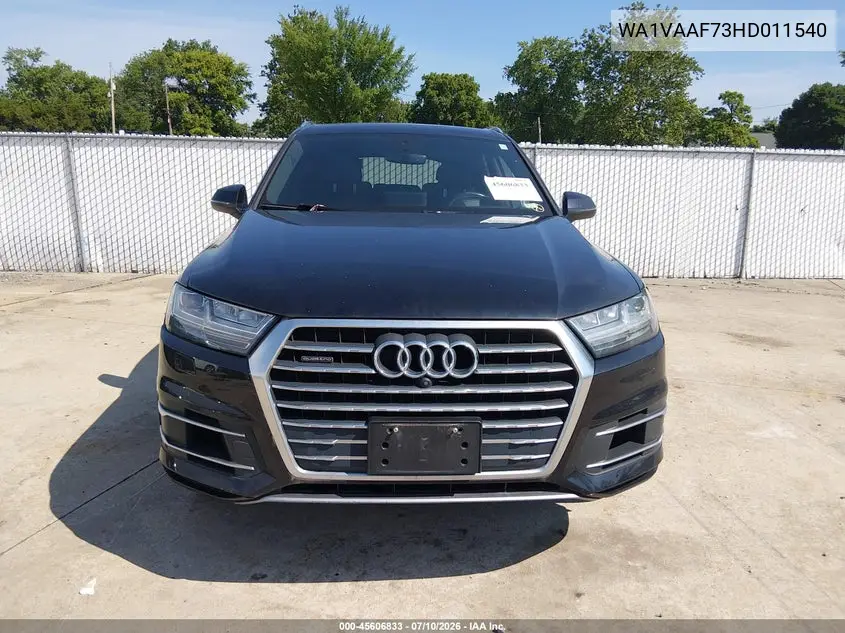 2017 Audi Q7 3.0T Premium VIN: WA1VAAF73HD011540 Lot: 45606833