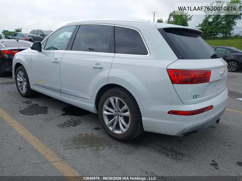 2018 Audi Q7 VIN: WA1LAAF76JD010816 Lot: 12640979