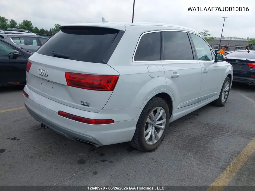 2018 Audi Q7 VIN: WA1LAAF76JD010816 Lot: 12640979