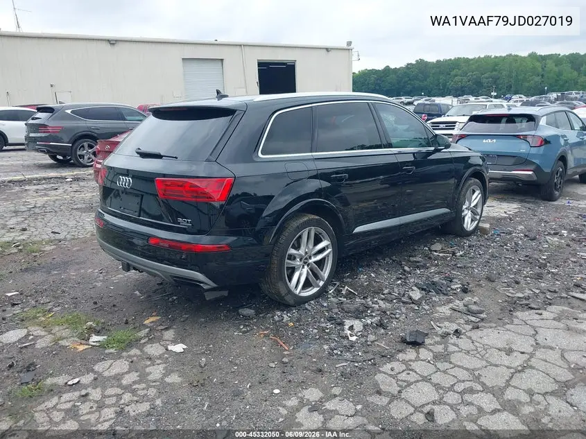 2018 Audi Q7 3.0T Premium VIN: WA1VAAF79JD027019 Lot: 45332050