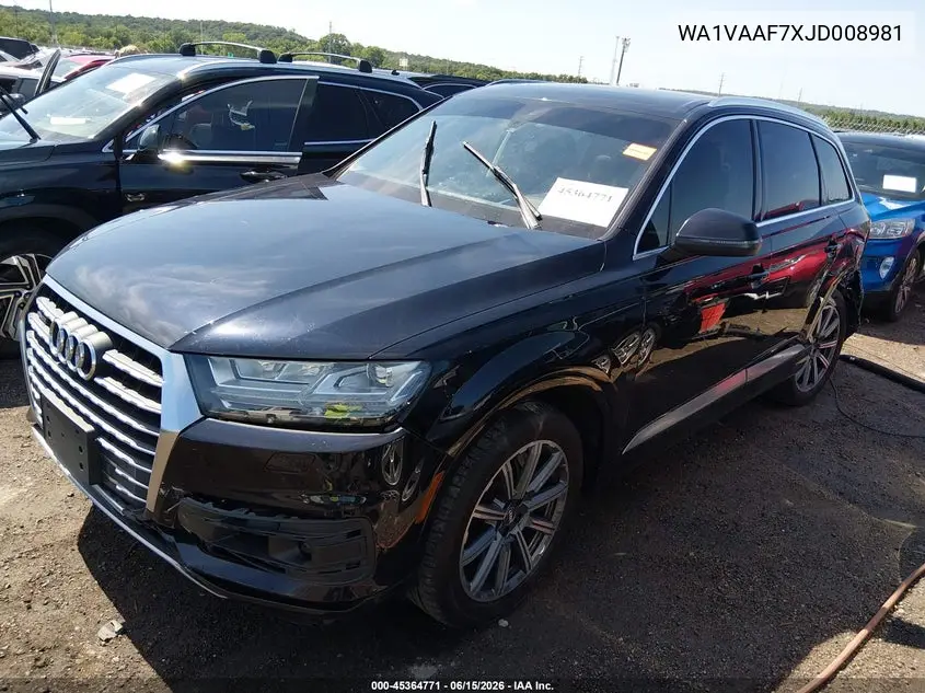 2018 Audi Q7 3.0T Premium VIN: WA1VAAF7XJD008981 Lot: 45364771