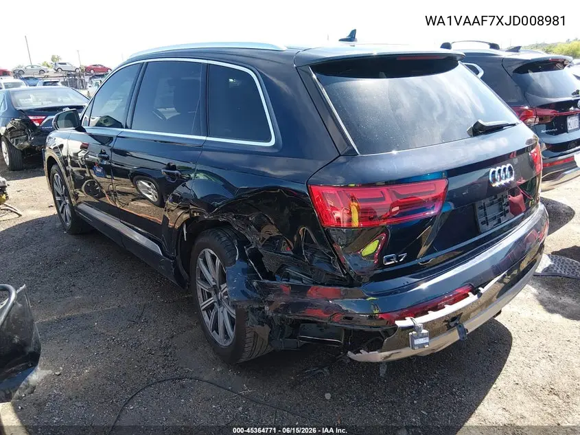 2018 Audi Q7 3.0T Premium VIN: WA1VAAF7XJD008981 Lot: 45364771