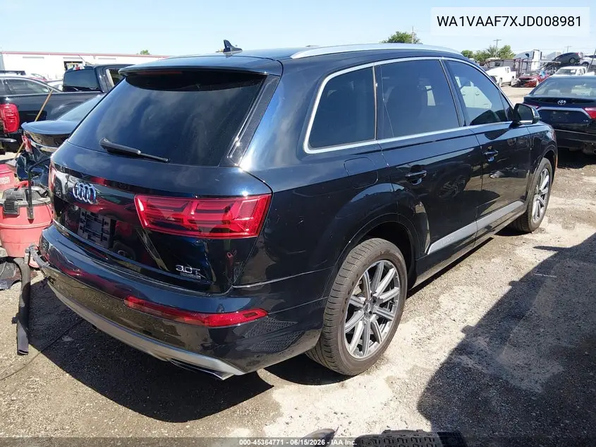 2018 Audi Q7 3.0T Premium VIN: WA1VAAF7XJD008981 Lot: 45364771