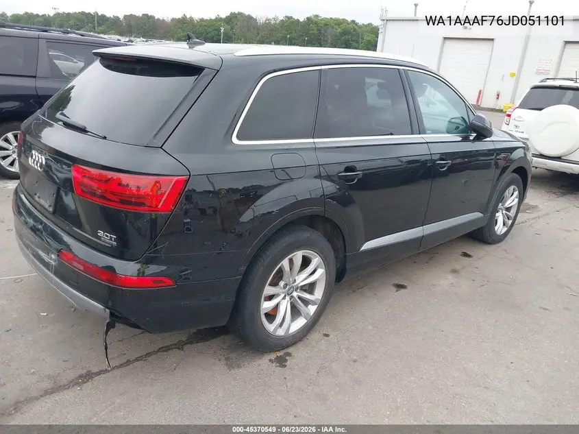 2018 Audi Q7 3.0T Premium VIN: WA1AAAF76JD051101 Lot: 45370549