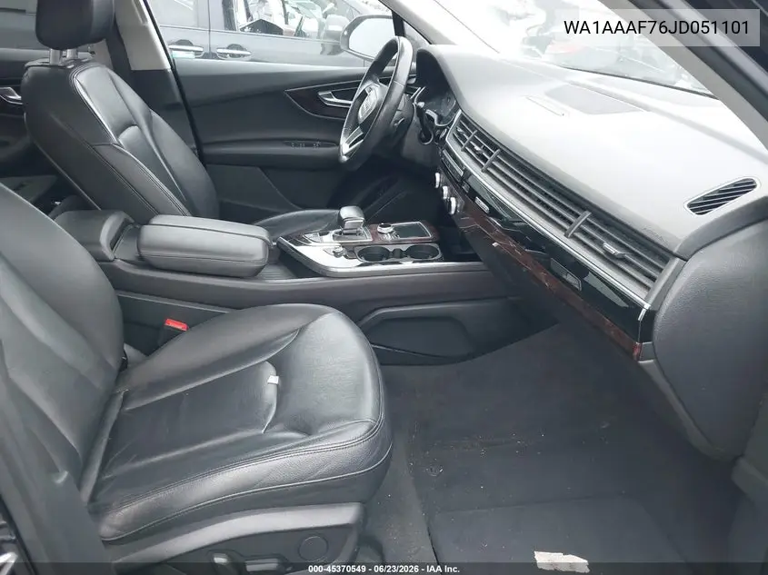 2018 Audi Q7 3.0T Premium VIN: WA1AAAF76JD051101 Lot: 45370549