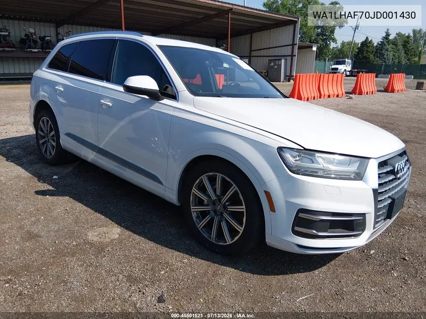 2018 Audi Q7 2.0T Premium VIN: WA1LHAF70JD001430 Lot: 45501521