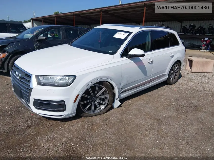 2018 Audi Q7 2.0T Premium VIN: WA1LHAF70JD001430 Lot: 45501521