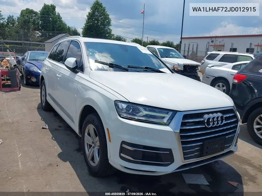 2018 Audi Q7 2.0T Premium VIN: WA1LHAF72JD012915 Lot: 45555939
