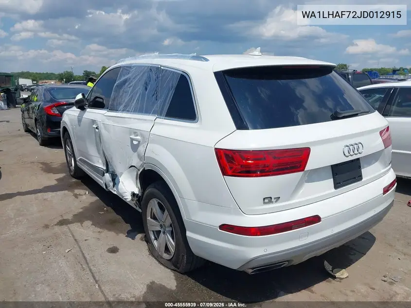 2018 Audi Q7 2.0T Premium VIN: WA1LHAF72JD012915 Lot: 45555939