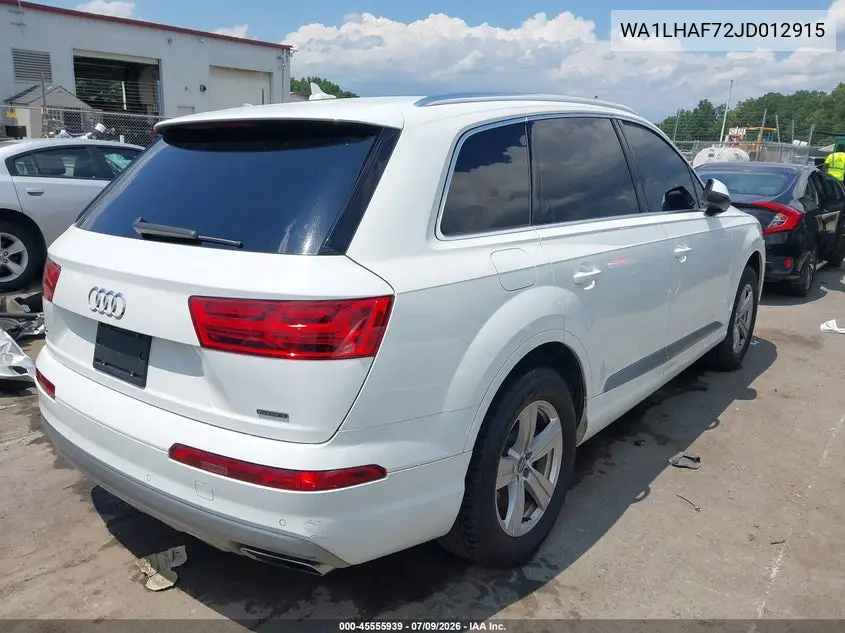 2018 Audi Q7 2.0T Premium VIN: WA1LHAF72JD012915 Lot: 45555939