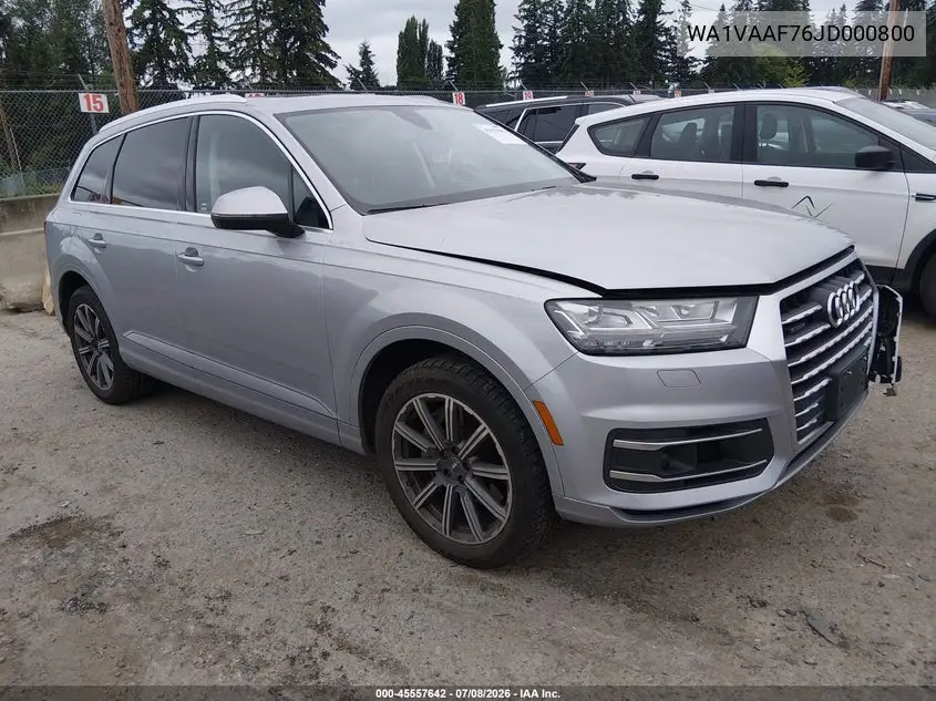 2018 Audi Q7 3.0T Premium VIN: WA1VAAF76JD000800 Lot: 45557642