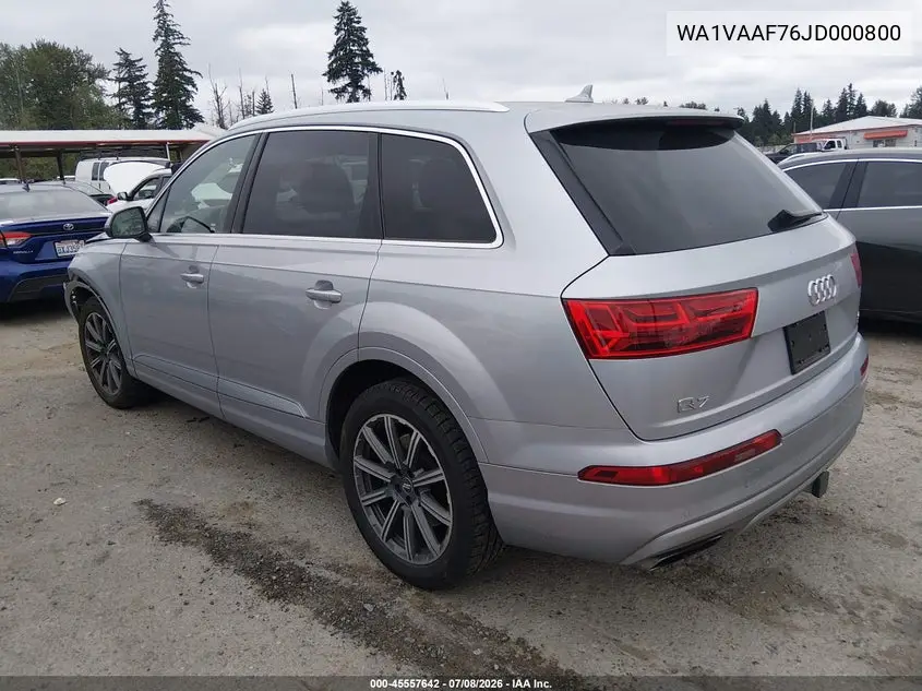 2018 Audi Q7 3.0T Premium VIN: WA1VAAF76JD000800 Lot: 45557642