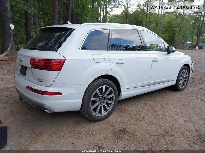 2018 Audi Q7 3.0T Premium VIN: WA1VAAF76JD038575 Lot: 45560392