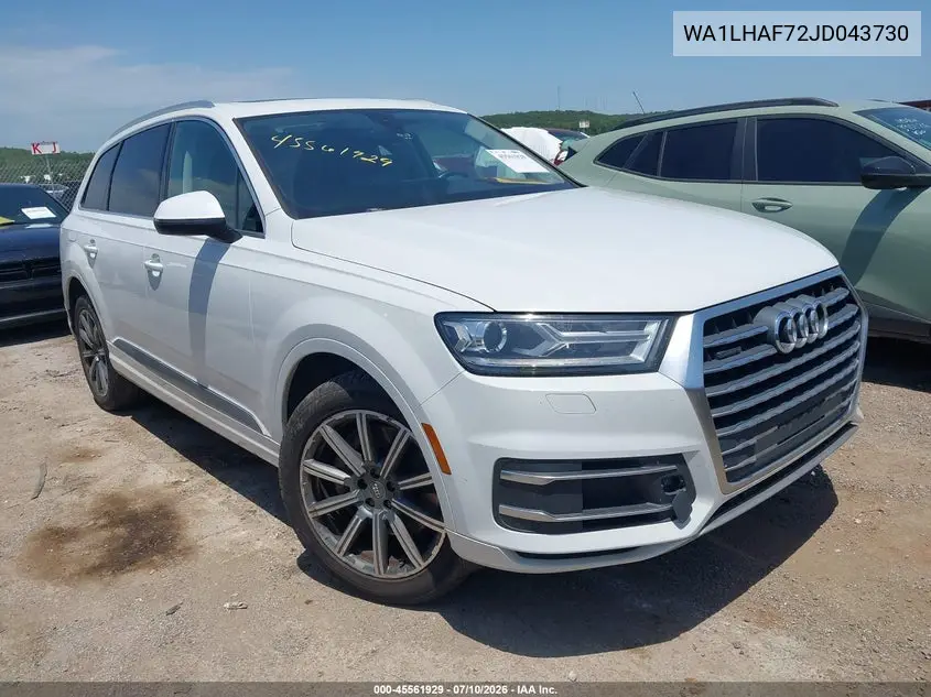 2018 Audi Q7 2.0T Premium VIN: WA1LHAF72JD043730 Lot: 45561929