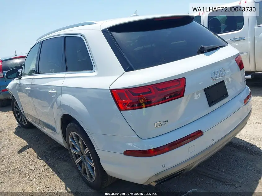 2018 Audi Q7 2.0T Premium VIN: WA1LHAF72JD043730 Lot: 45561929