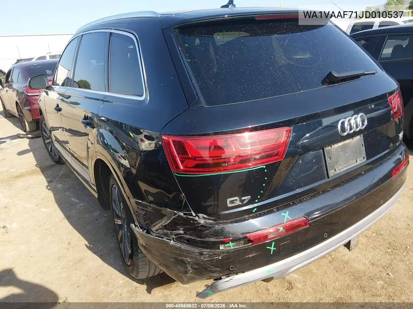 2018 Audi Q7 3.0T Premium VIN: WA1VAAF71JD010537 Lot: 45565632