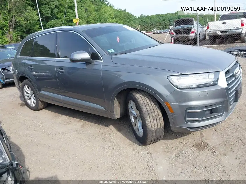2018 Audi Q7 3.0T Premium VIN: WA1LAAF74JD019059 Lot: 45652238