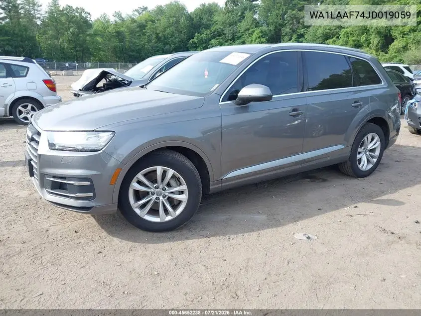 2018 Audi Q7 3.0T Premium VIN: WA1LAAF74JD019059 Lot: 45652238