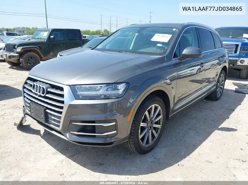 2018 Audi Q7 3.0T Premium VIN: WA1LAAF77JD034865 Lot: 45658851