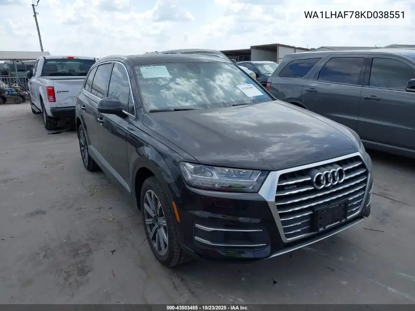 WA1LHAF78KD038551 2019 Audi Q7 45 Premium/45 Se Premium