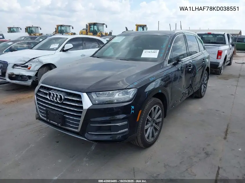 WA1LHAF78KD038551 2019 Audi Q7 45 Premium/45 Se Premium