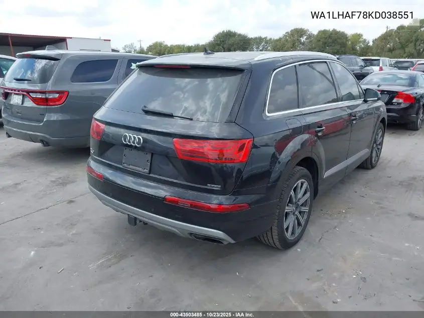 WA1LHAF78KD038551 2019 Audi Q7 45 Premium/45 Se Premium