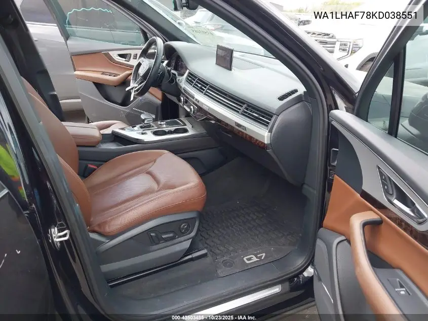 WA1LHAF78KD038551 2019 Audi Q7 45 Premium/45 Se Premium