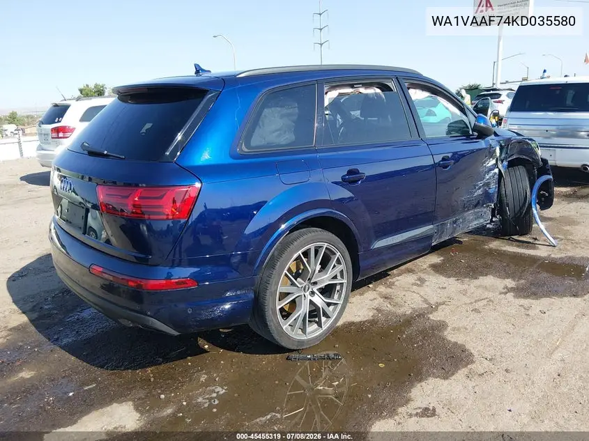 2019 Audi Q7 55 Premium VIN: WA1VAAF74KD035580 Lot: 45455319