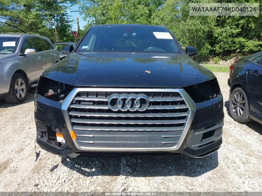 2019 Audi Q7 55 Premium/55 Se Premium VIN: WA1AAAF79KD040126 Lot: 45504258