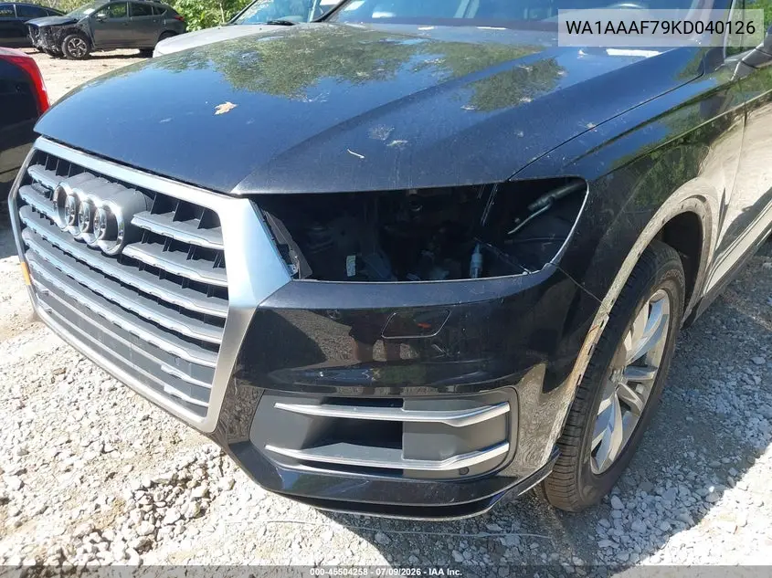 2019 Audi Q7 55 Premium/55 Se Premium VIN: WA1AAAF79KD040126 Lot: 45504258