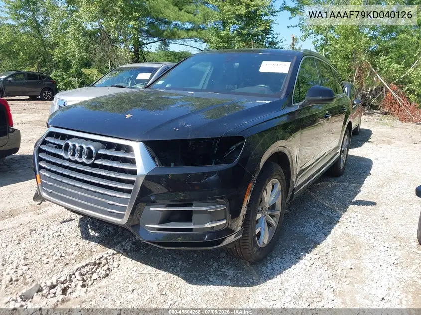 2019 Audi Q7 55 Premium/55 Se Premium VIN: WA1AAAF79KD040126 Lot: 45504258
