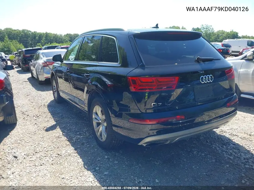 2019 Audi Q7 55 Premium/55 Se Premium VIN: WA1AAAF79KD040126 Lot: 45504258