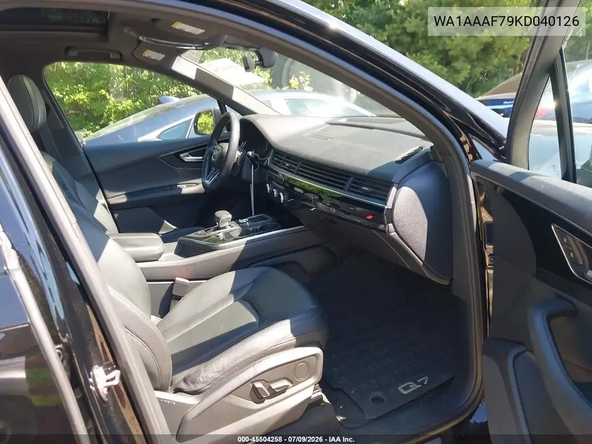2019 Audi Q7 55 Premium/55 Se Premium VIN: WA1AAAF79KD040126 Lot: 45504258