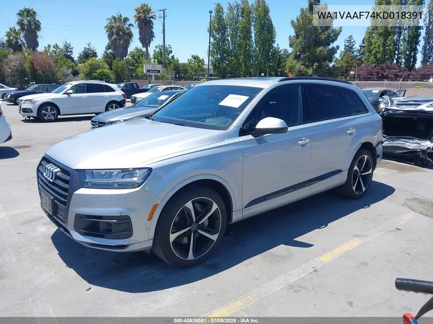 2019 Audi Q7 55 Premium VIN: WA1VAAF74KD018391 Lot: 45539581
