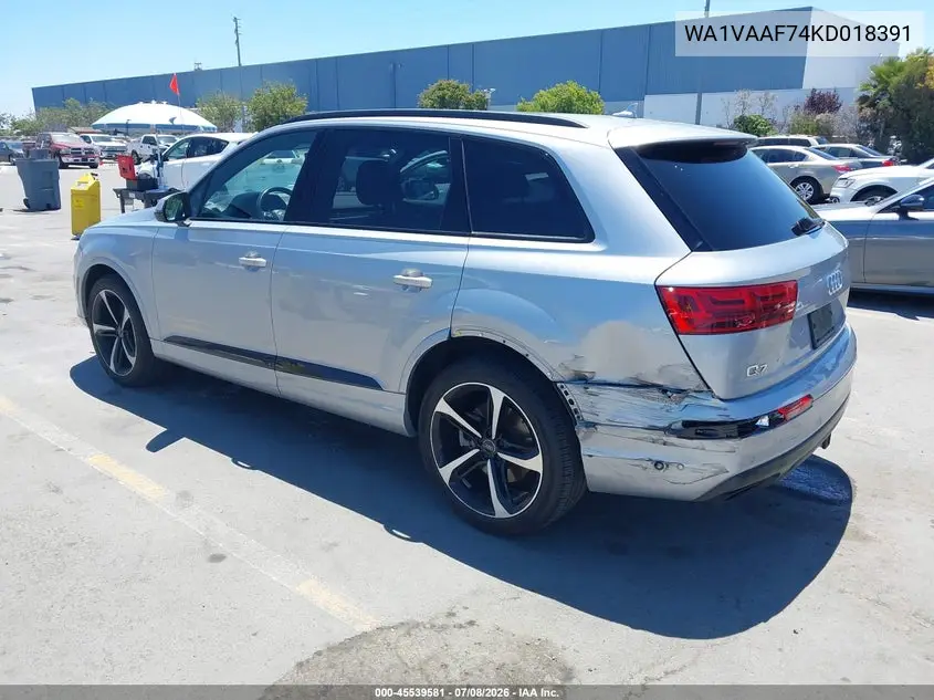 2019 Audi Q7 55 Premium VIN: WA1VAAF74KD018391 Lot: 45539581