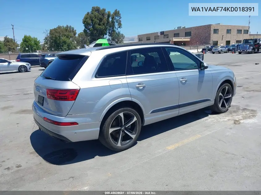 2019 Audi Q7 55 Premium VIN: WA1VAAF74KD018391 Lot: 45539581