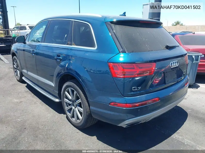 2019 Audi Q7 45 Premium/45 Se Premium VIN: WA1AHAF70KD041502 Lot: 45556376