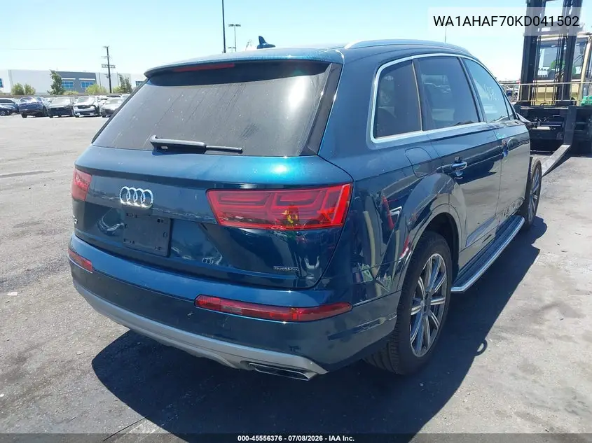 2019 Audi Q7 45 Premium/45 Se Premium VIN: WA1AHAF70KD041502 Lot: 45556376